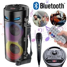 Bluetooth Lautsprecher-Kabellose Musikbox Subwoofer mit Mikrofon Party LED-Lampe