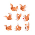  8 Pcs Mini Squirrel Decorative Animal Figurines Resin Miniature Figures