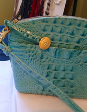 Brahmin Turquoise Mini Duxbury Crossbody Bag Melbourne Leather Croc Embossed Brahmin Turquoise Mini Duxbury Crossbody Bag Melbourne Leather Croc Embossed