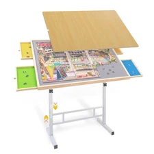1500 Piece Jigsaw Puzzle Table with Drawers and Cover – Adjustable Height & T...