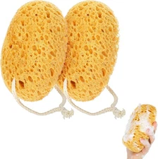 Wanmu 2Pcs Bath Sponge, 6.1 Inch Soft Exfoliating Body Scrubber Shower Sponges,