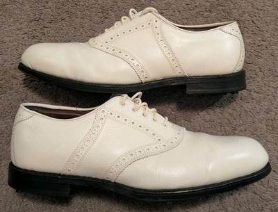 Allen Edmonds Honors Collection White Leather Golf Shoes Men's 11 B Narrow