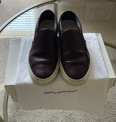Women By Common Project Burgundy Slip On Sneakers Size 6