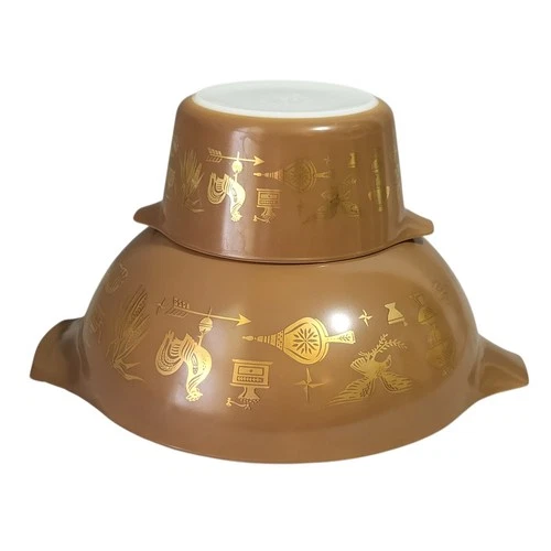 Vintage Pyrex Early American 4 Qt Cinderella Bowl & 1 Qt Casserole Dish 444/473