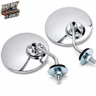 Pair Lucas Type Polished Stainless Steel Classic Car Mirrors Wing Door UNIVERSAL