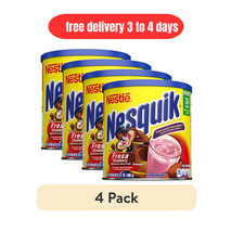 4 Pack Nestle Nesquik Strawberry Flavor Drink Mix Powder - 14.1 oz Canisters