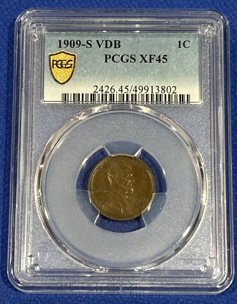 XF 45 Graded 1909 Year Lincoln Wheat US Small Cents (1909-1958