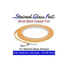 Stained Glass Silver Backed Copper Foil 7/32" 1.25 Mil