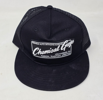 Chemical Guys Snapback Hat Black One Size Adjustable Flat Brim Outdoor