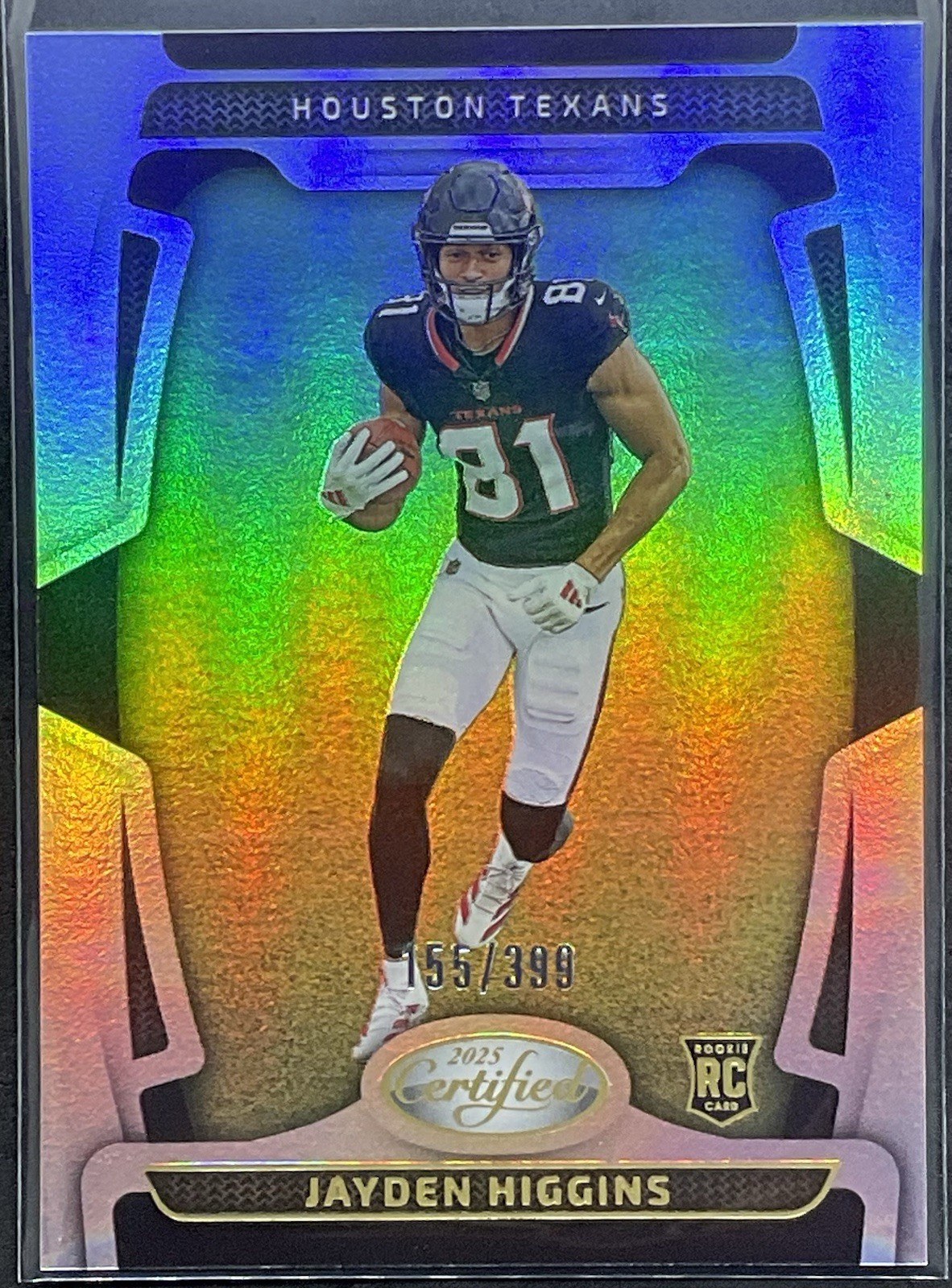 2025 Panini Certified Jayden Higgins Mirror /399 #130 RC Houston Texans