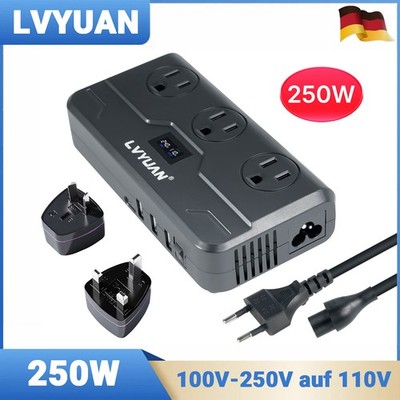 250W Power Spannungswandler Transformator 100V-250V AC auf 110V AC Konverter