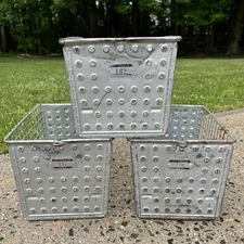 3 x Vintage Metal Wire Locker Baskets #147 166 182 Penco Products