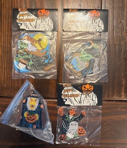 Rag Shop Vintage Happy Halloween Painted Wood Decorations Witch NEW Sealed