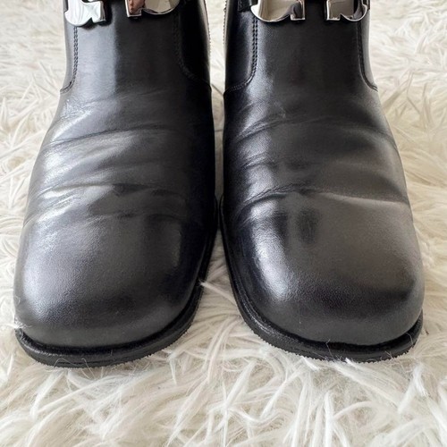 Salvatore Ferragamo Gancini Short Boots Black Leather Woman's 4.5 / 22.5cm - Picture 3 of 13