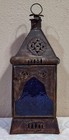 Vintage 15” Moroccan Candle Lantern Brown With Blue Decorative — photo 2