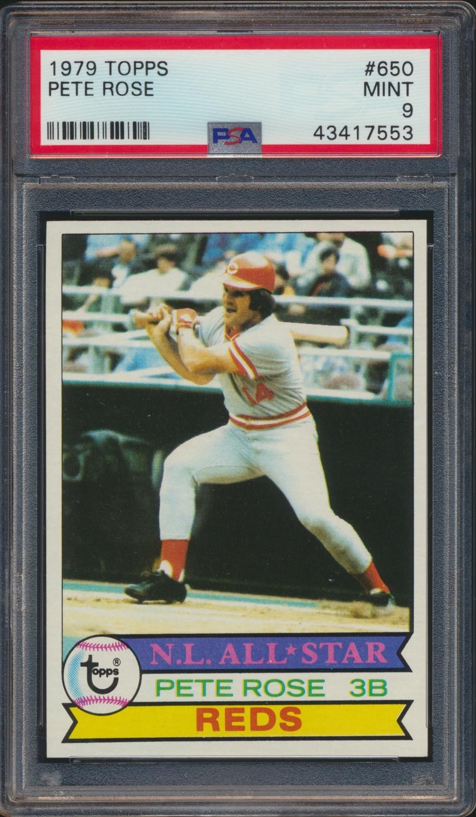 1979 Topps Pete Rose #650 Hit King Cincinnati Reds PSA 9 MINT Centered