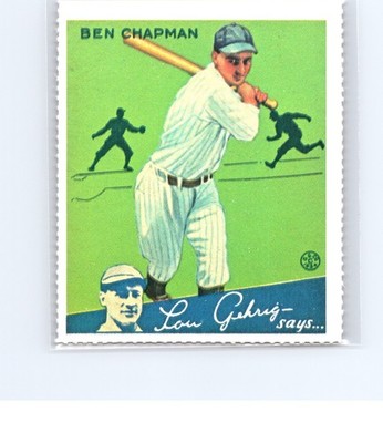 1982 Dover AL Reprints 1934 Goudey R320 Ben Chapman New York Yankees #9