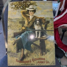 Vintage Harrington & Richardson Arms Metal Sign