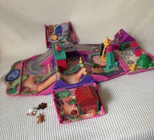 Vintage 1995 Pound Puppies Van Bus Circus Playground Play Set with 3 puppies