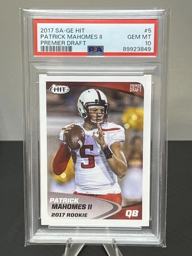 2017 Sage Hit Premier Draft #5 Patrick Mahomes II PSA 10 Rookie RC Chiefs!!!