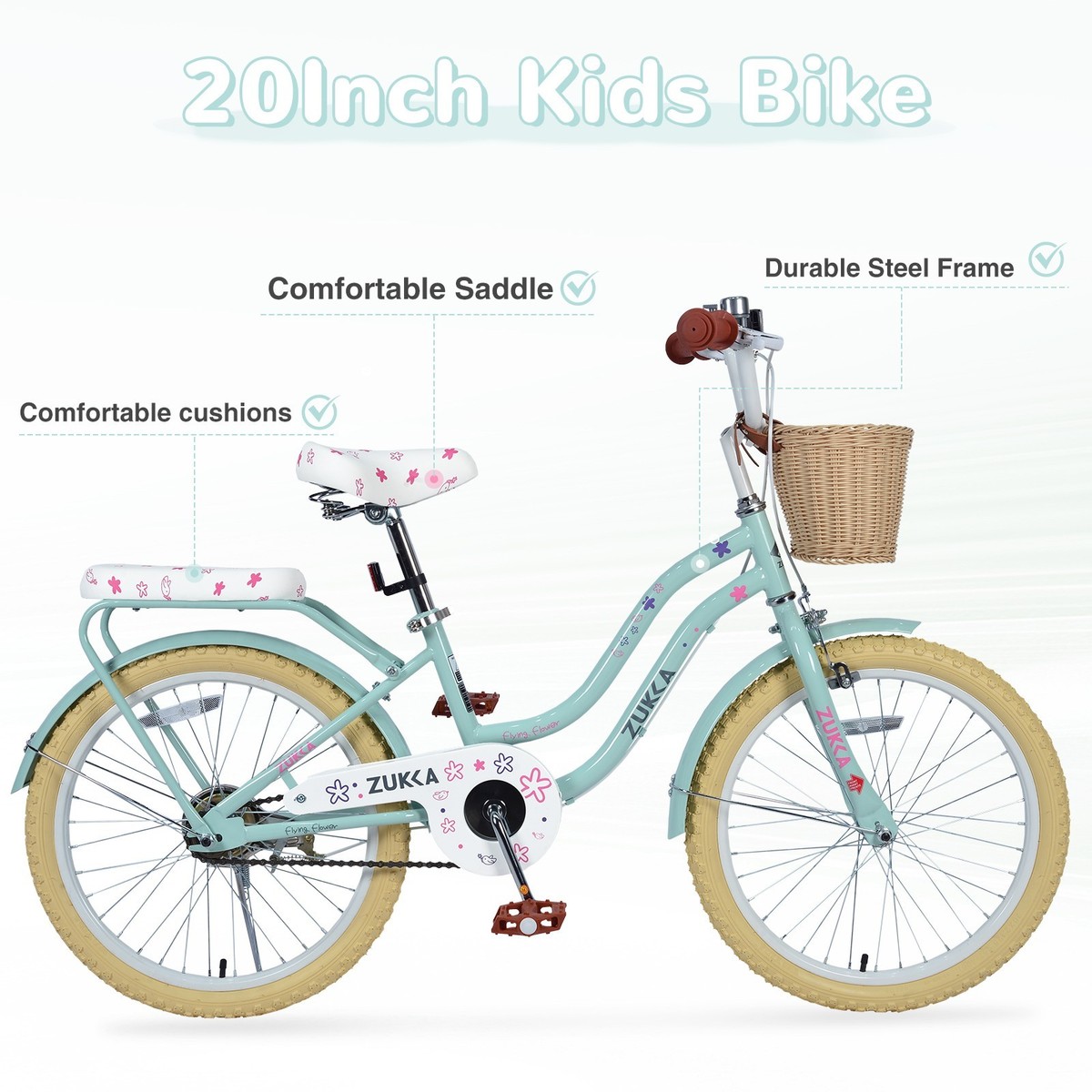ZUKKA Fietsband van 20 inch, 20 x 2.125 inch fietsband voor BMX