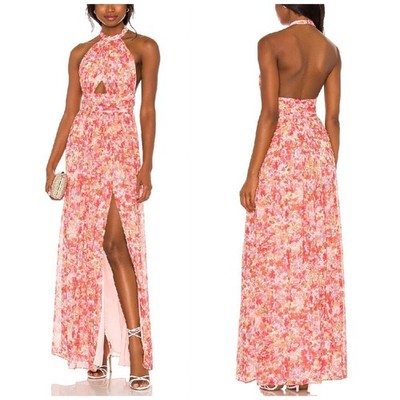 Lovers and Friends Hazel Maxi Dress Cali Blooms Pink Floral Womens Large  NWT | eBay
