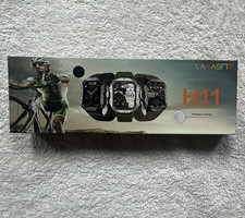 LAXASFIT H11 Smartwatch 44mm Black Metal Case Black Silicone Band Touchscreen