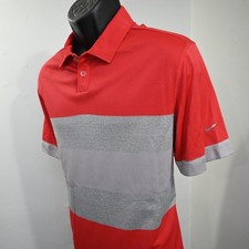 Nike Golf Polo Tour Performance Dri Fit Red Short Sleeve Mens Size Medium