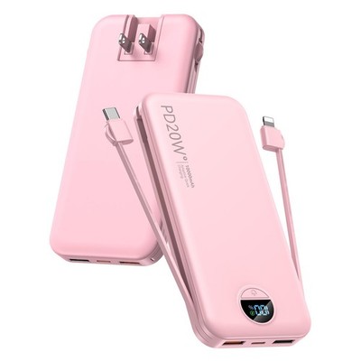 Portable Charger, 10000mAh PD20W Fast Charging Power 10000mah, Fairy Pink