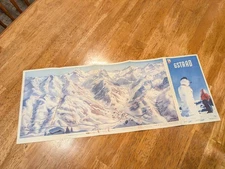 Vintage Gstaad Ski Travel Brochure and Map Switzerland 1950s Suisse