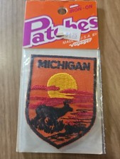 VTG c 1980s MICHIGAN State Embroidered Sew-On Patch Voyager Patches