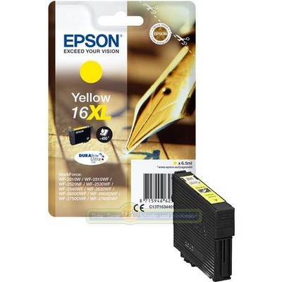 Original XL Epson Tintenpatrone T1634 Yellow gelb WorkForce WF 2520NF 2530WF