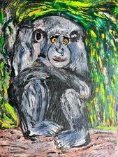 Original Abstract Impressionist Art Oil Painting  (Chimpin')
