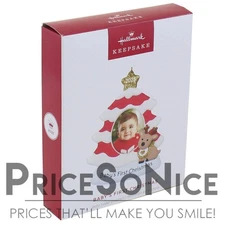 Hallmark 2025 Baby's First Christmas Red and White Tree Photo Frame Ornament