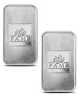 LOT 2 X 1 TROY OZ .999 FINE SILVER PAMP USA BULLION BARS BU