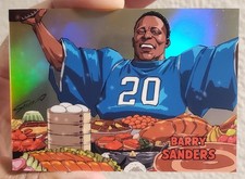 RARE RED BARRY SANDERS 2026 Leaf Metal Chrome ANIME NATION OVA SP LIONS #/10