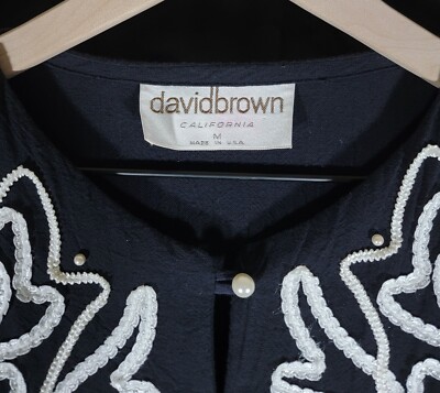 Vintage David Brown California Hostess House Gown Lounge Dress Maxi Beaded  Sz M | eBay
