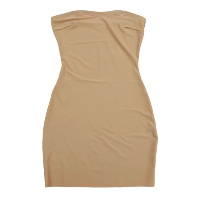 Assets By Spanx Body Shaping Convertible Strap Sip Dress Womens Medium Beige