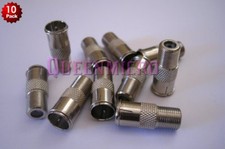 10 Pack F-type Quick Push-On Adapter Male-Female Coax Cable RG59 RG6 Connector