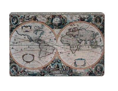 house decor interiors 1630  world map tin metal sign