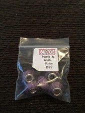 Set Of 5 Purple  white stripe Charms for jewelry making