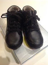 Bo-Bell Boys Black Leather School Shoes Size 25 (UK 7), NEW