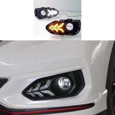 2018-2020 3-Color Led DRL For Honda Fit Jazz GK5 Front Fog Light Lamp Steering