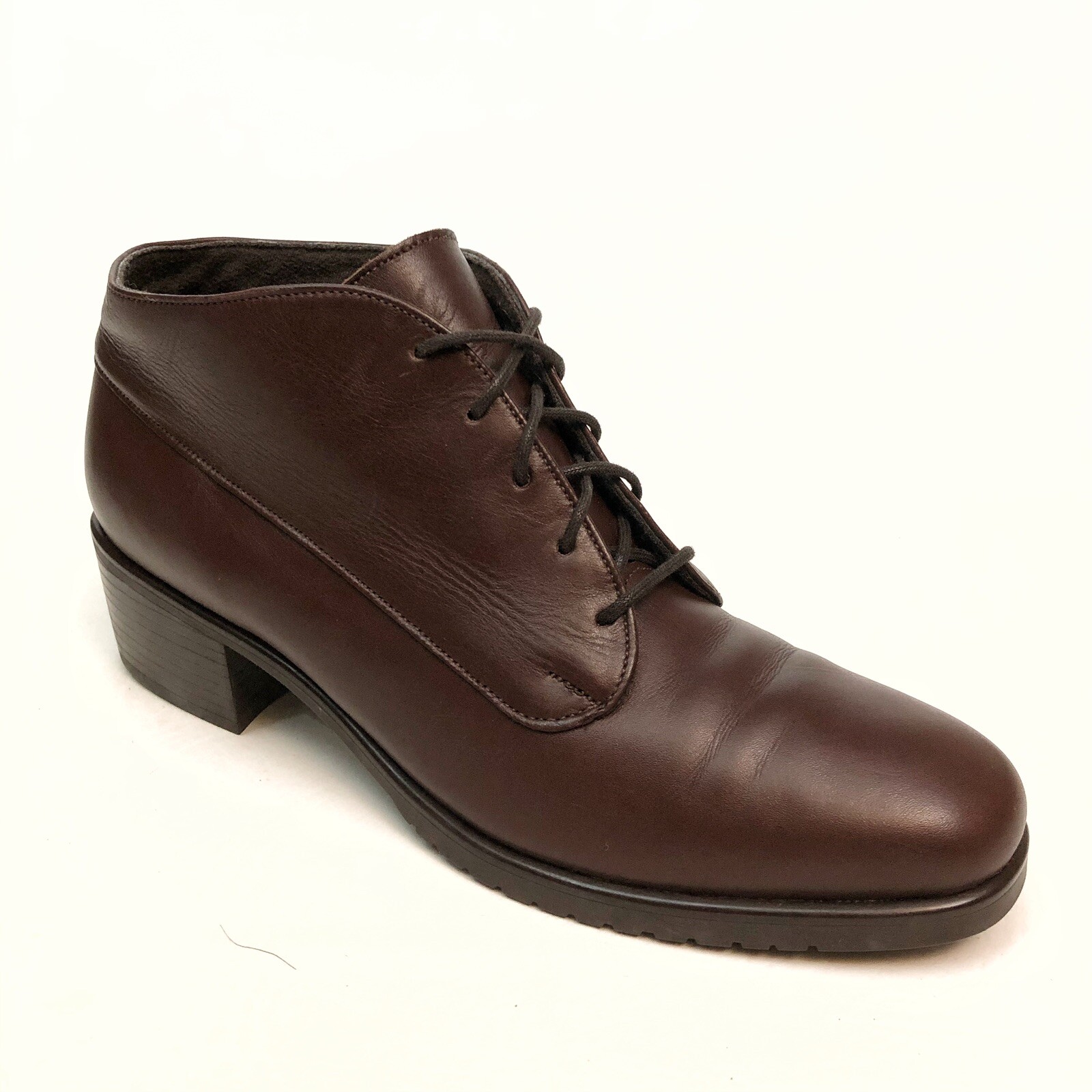 SAOLA Stivaletti Munro 6.5N extra stretti in pelle marrone Oxford tacco a blocco