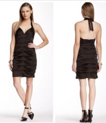 BCBGMaxazria Black Ruched Halter Mini Dress Size 0 | eBay BCBGMaxazria Black Ruched Halter Mini Dress Size 0 | eBay
