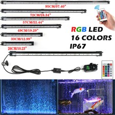 Colorful RGB LED Air Bubble Curtain Submersible Light Bar for Fish Tank Aquarium