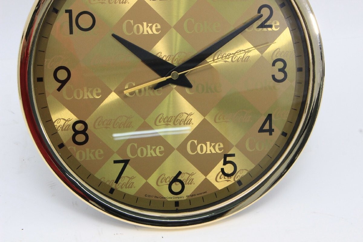 Coca-Cola SEIKO　掛け時計 AC202 ゴールド チェック柄 Coca-ColaSEIKOAC202掛け時計ゴールドチェック柄新品