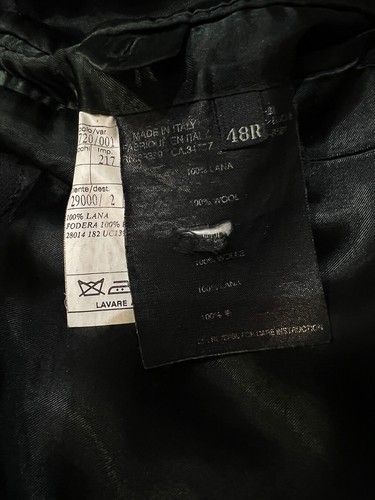 Mens PRADA overcoat Size EU 48 (fits like 50) Black fully-lined 100% Wool - Picture 8 of 10