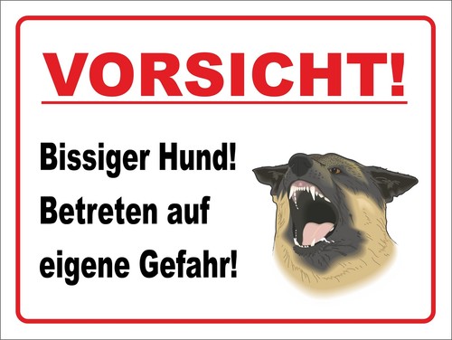Vorsicht Australian Shepherd - Schild Sticker Hinweisschild Warnschild Vorsicht Hunde
