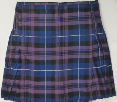 VERILLAS Men's Kilt, Multicolor Black Blue Purple White, Size
